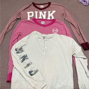 PINK long sleeve bundle (4 shirts)